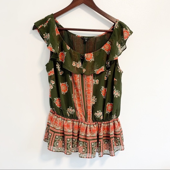 GUESS Women's Raechelle Ruffle Top Small - Picture 3 of 5